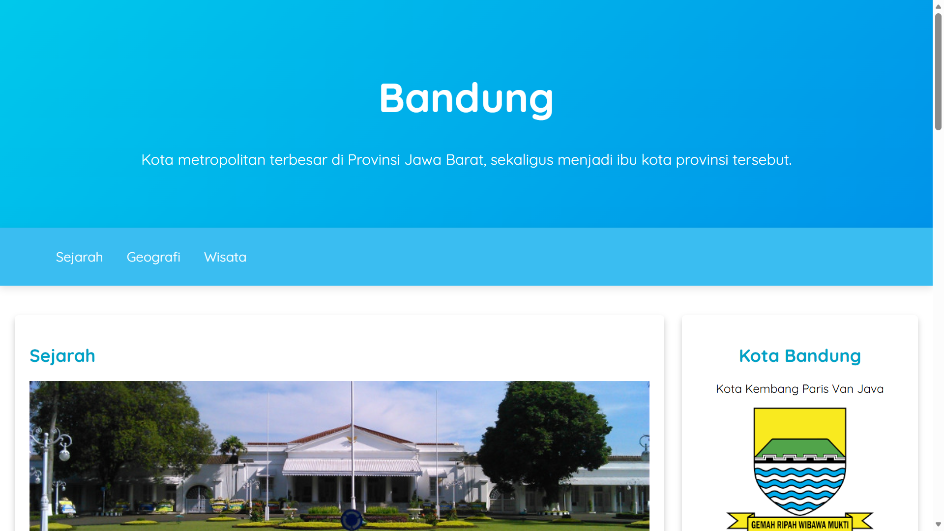 Bandung profile website showcase